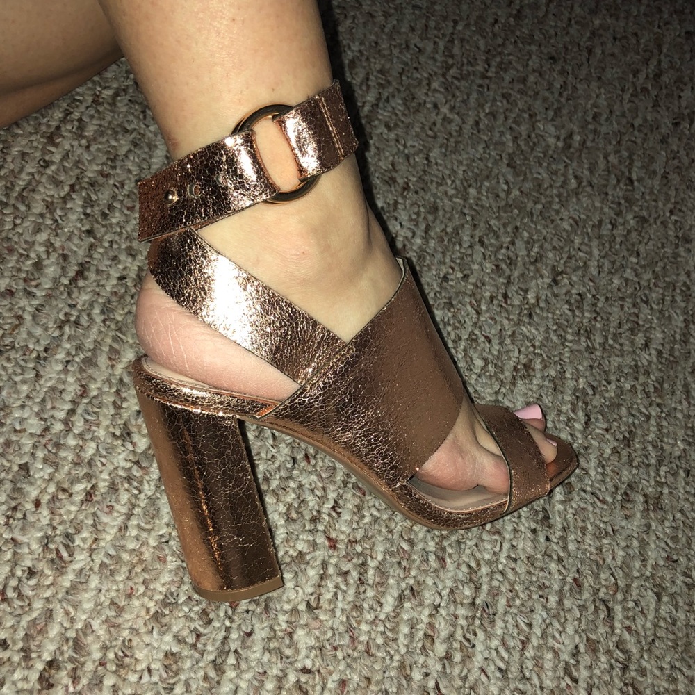 Gold metallic heels